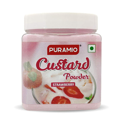 Puramio Custard Powder [Pack of 4]- Vanilla, Strawberry, Mango & Butterscotch, 250g Each