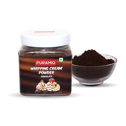 Puramio Whipping Cream Powder- Vanilla & Chocolate, (250g Each (Pack of 2))