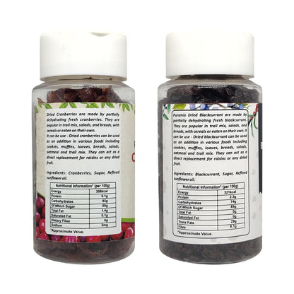 Puramio Dry Fruit Combo Of- Blueberry, Cranberry, Blackcurrant, (50g Each (Pack of 3))