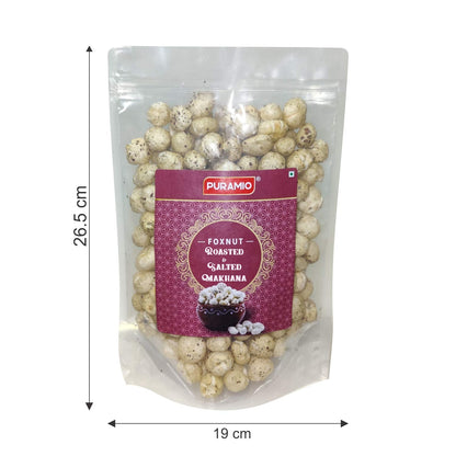 Puramio Roasted & Salted Makhana (Fox Nut), 200g (100g x Pack of 2)