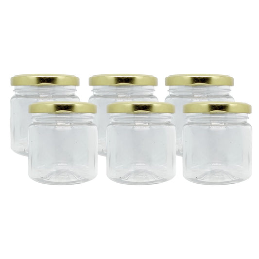 Puramio 200ml Pet Jar with Golden Metal Cap - Set of 6