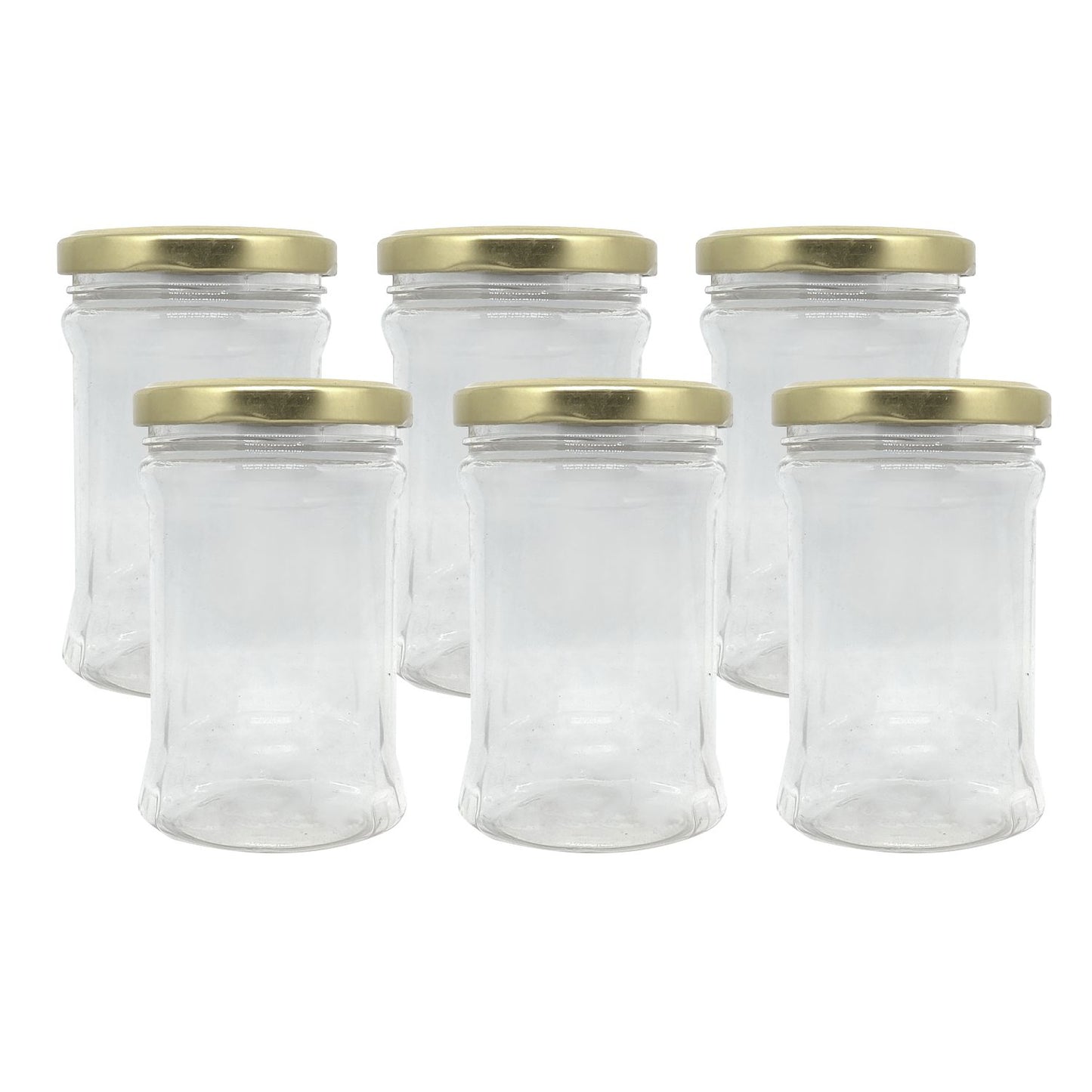 Puramio 250ml Pet Jar with Golden Metal Cap - Set of 6