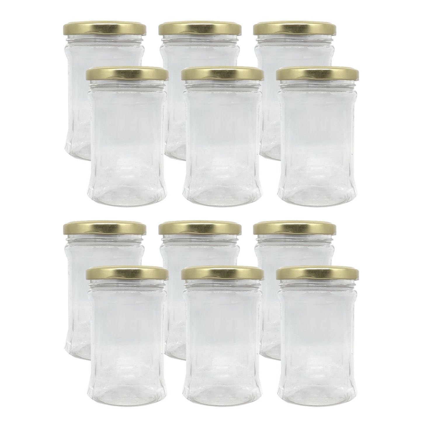 Puramio 250ml Pet Jar with Golden Metal Cap - Set of 12