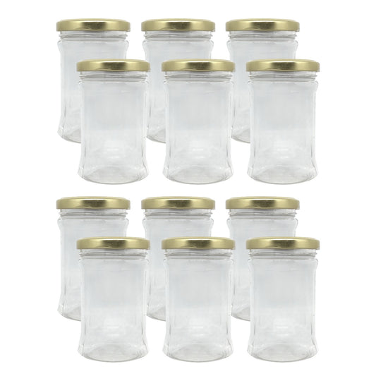 Puramio 250ml Pet Jar with Golden Metal Cap - Set of 12