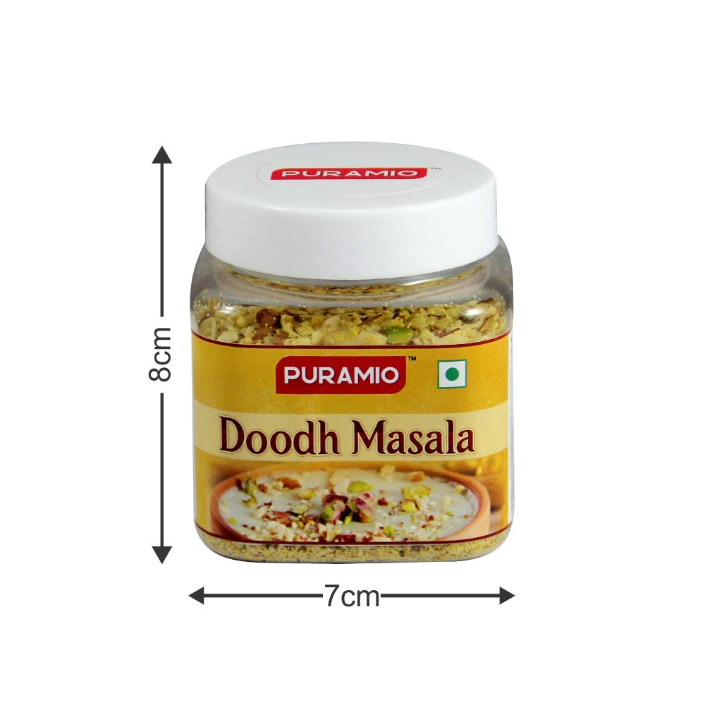 Puramio Milk / Doodh Masala - Premium Home Made (No Added Sugar), Real Dry Fruits and Saffron (Kesar) - 125g (Pack of 2)