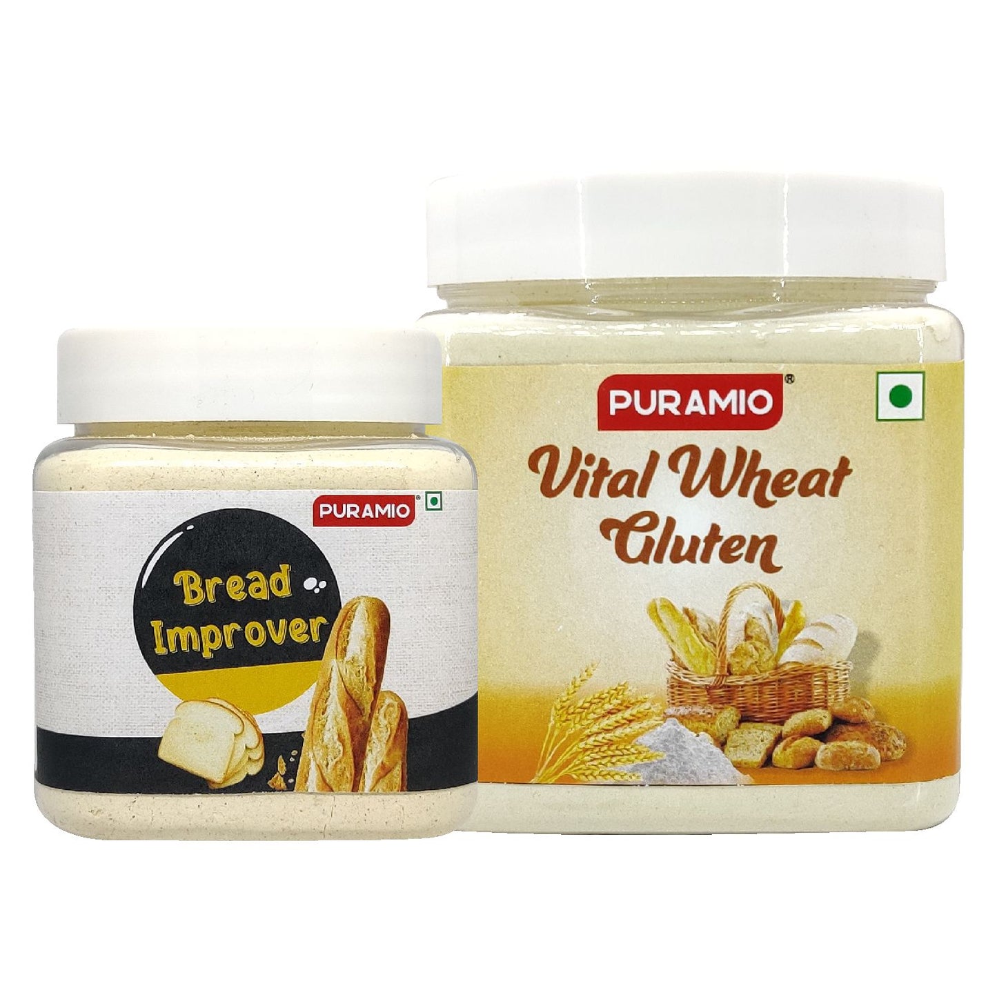 Puramio Combo Pack of - Vital Wheat Gluten-350g & Bread Improver-125g