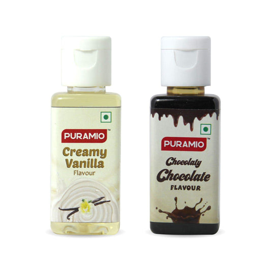 Puramio Combo Concentrated Flavour's - Creamy Vanilla + Chocolaty Chocolate Each 50ml