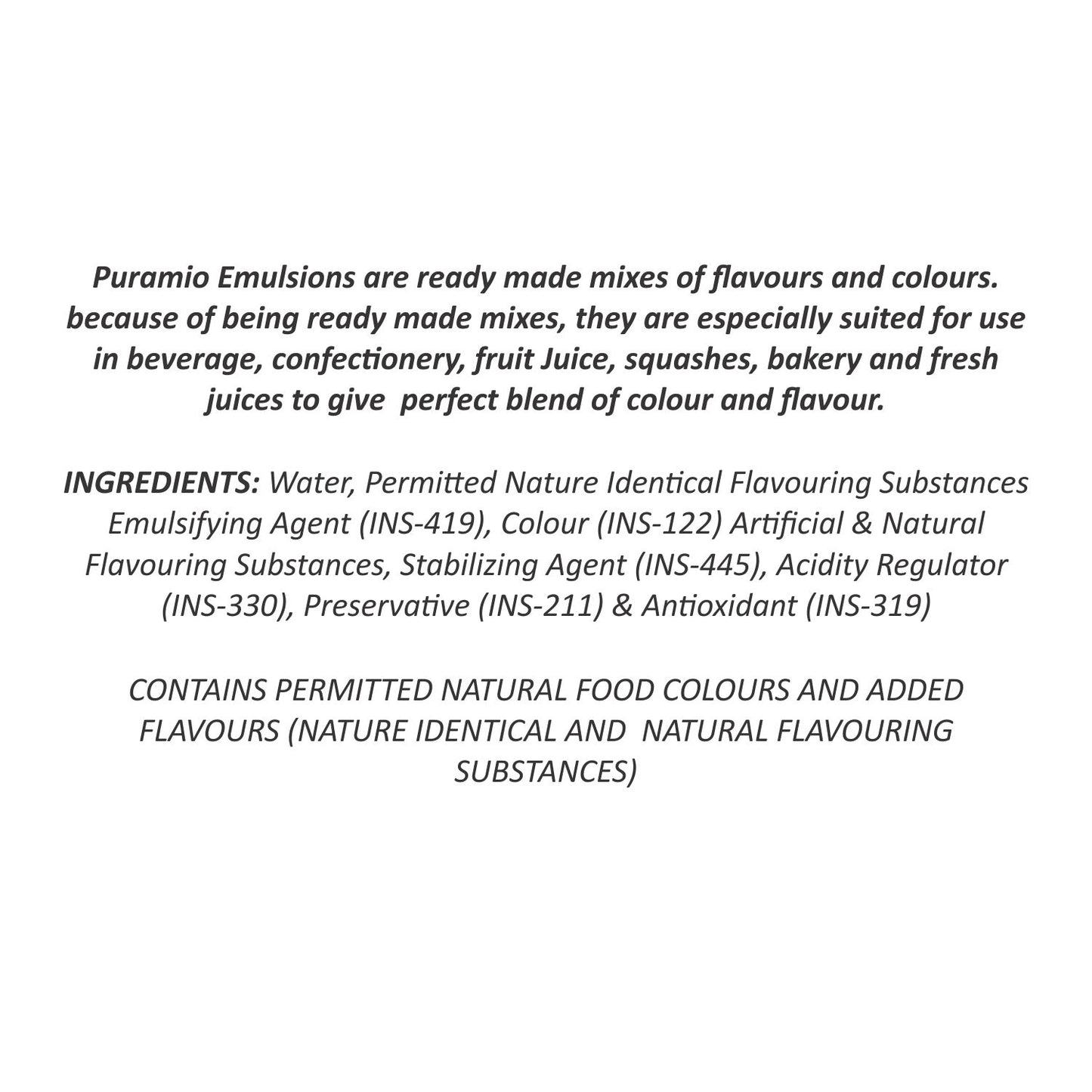 Puramio Strawberry- Flavour with Colour (Emulsion)