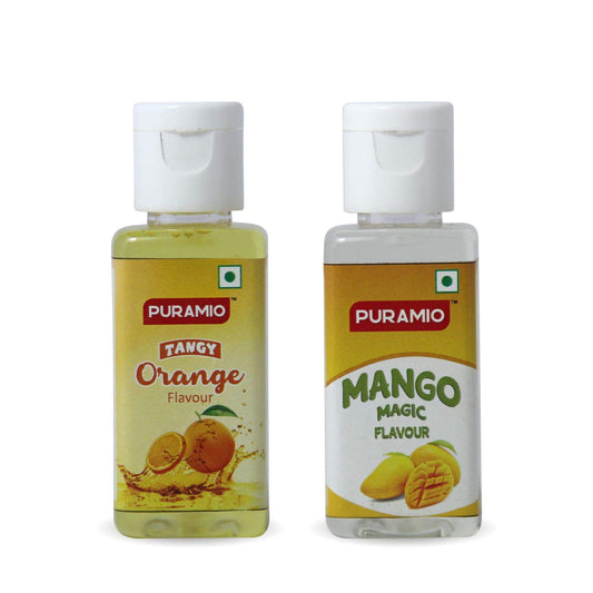 Puramio Combo Concentrated Flavours - Mango Magic + Tangy Orange Each 50ml