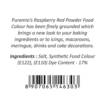 Puramio Powder Food Colour - Raspberry Red 125g
