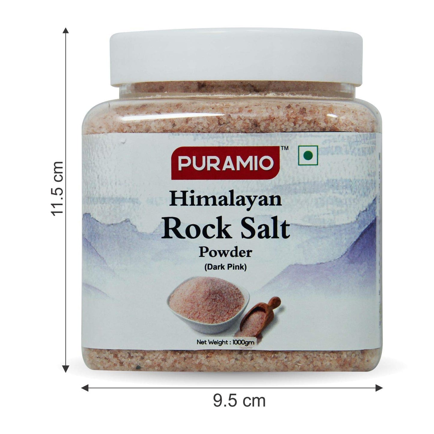 Puramio Himalayan Pink Rock Salt Powder - Dark, 1Kg