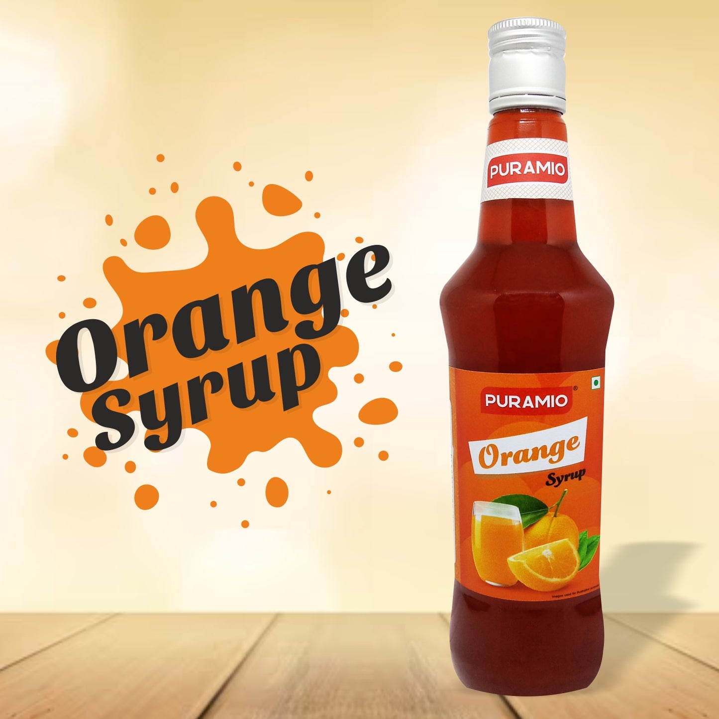 Puramio Orange Syrup for Cocktails/Mocktails/Lemonades/Ice Gola/Cold Brew Coffees, 750ml