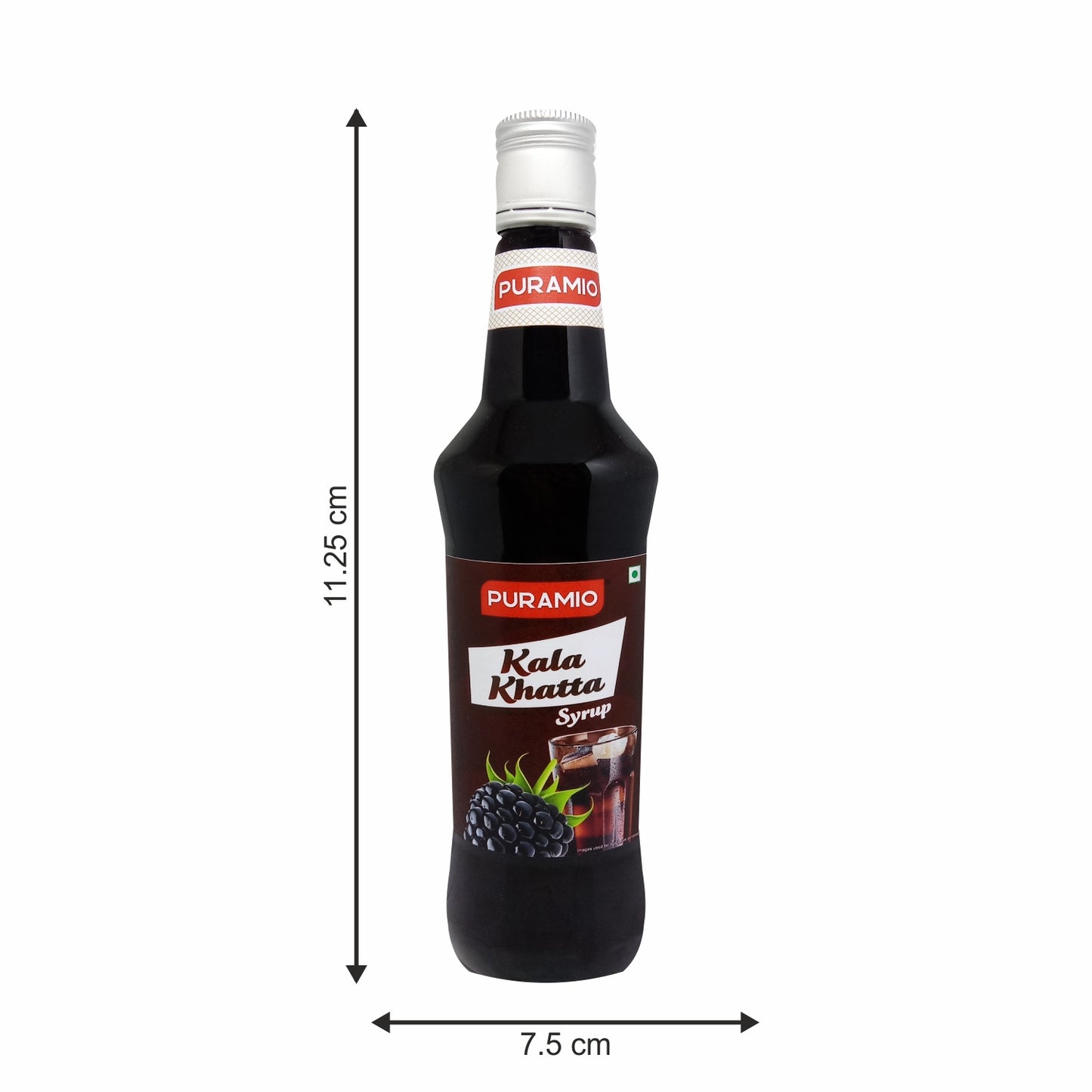 Puramio Kala Khatta Syrup for Cocktails/Mocktails/Drinks, Juices, Beverages/Lemonades/Ice Gola, 750ml