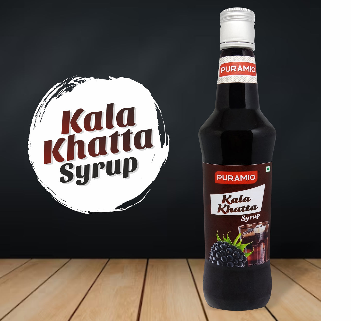 Puramio Kala Khatta Syrup for Cocktails/Mocktails/Drinks, Juices, Beverages/Lemonades/Ice Gola, 750ml