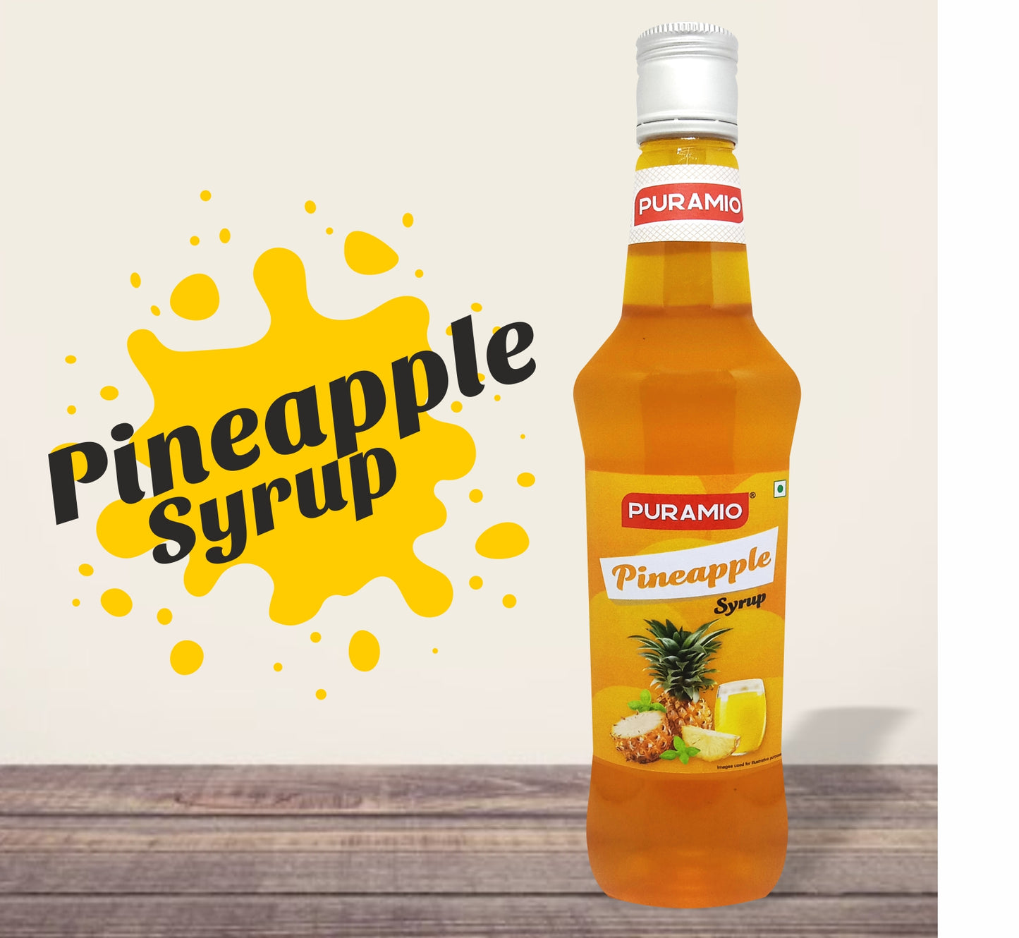 Puramio Pineapple Syrup for Cocktails/Mocktails/Lemonades/Ice Gola/Cold Brew Coffees, 750ml