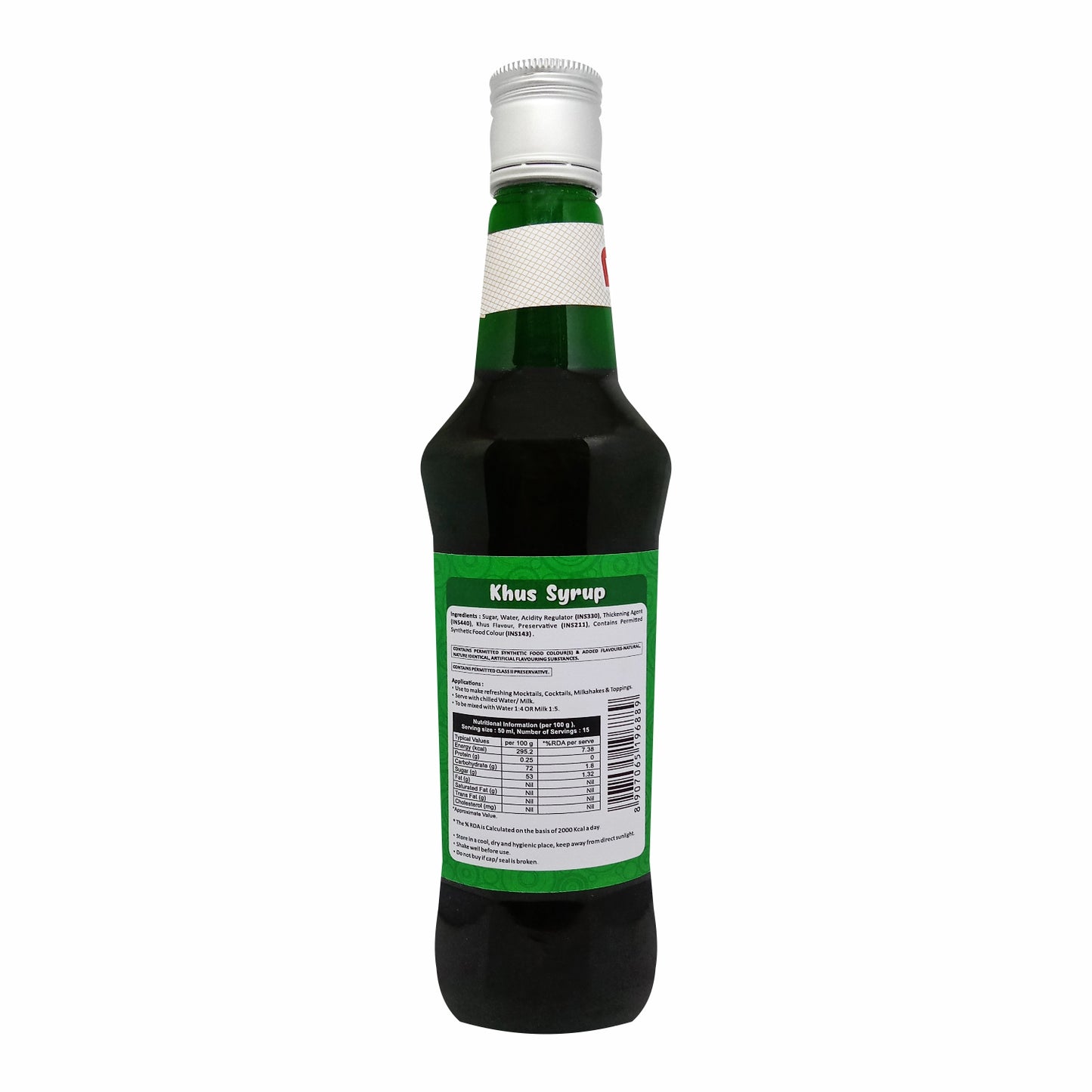 Puramio Khus Syrup for Cocktails/Mocktails, 750ml