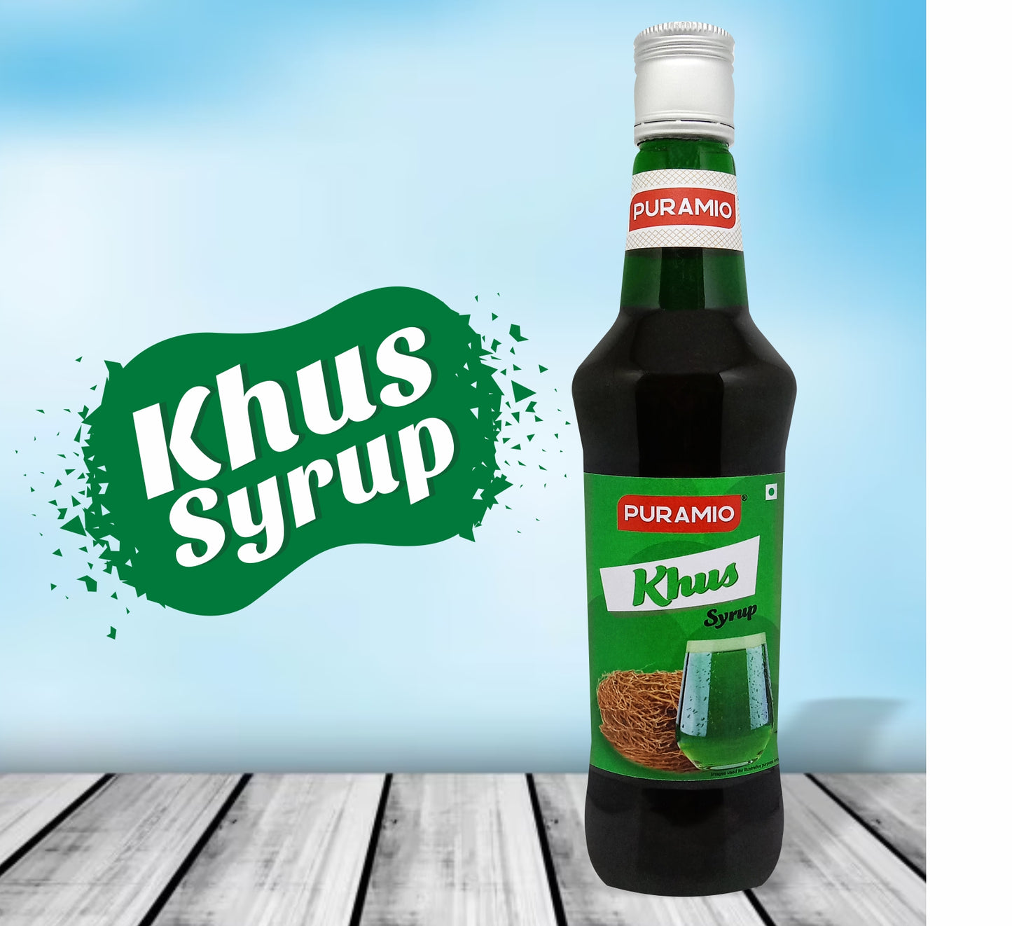 Puramio Khus Syrup for Cocktails/Mocktails, 750ml